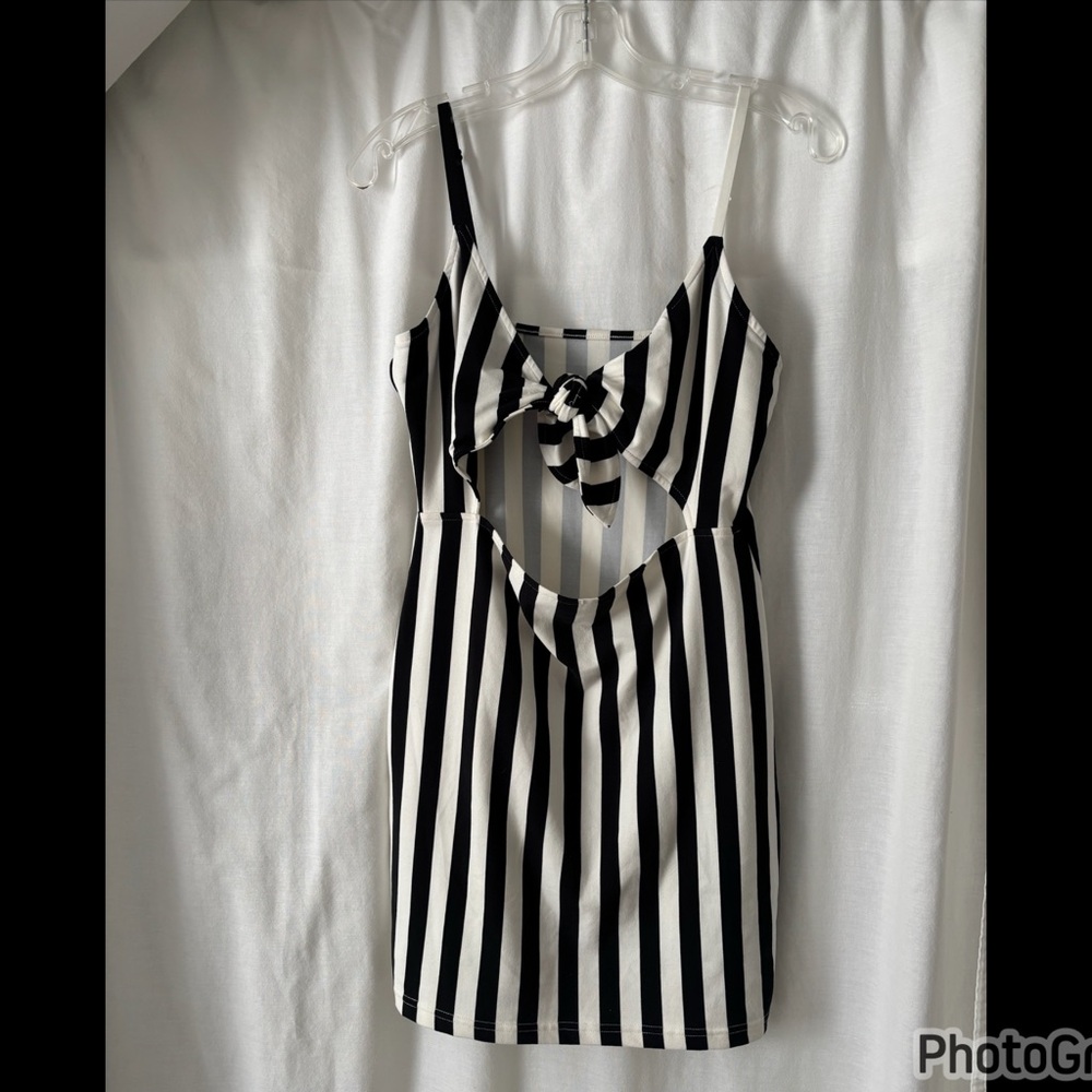 Black and White Striped Dress